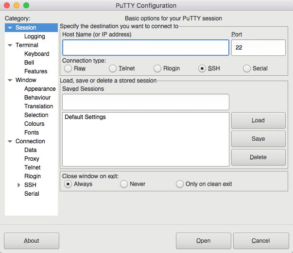 Putty ssh for mac os 10.13